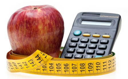 manzana cinta métrica y calculadora