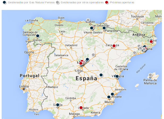 Mapa GNC España